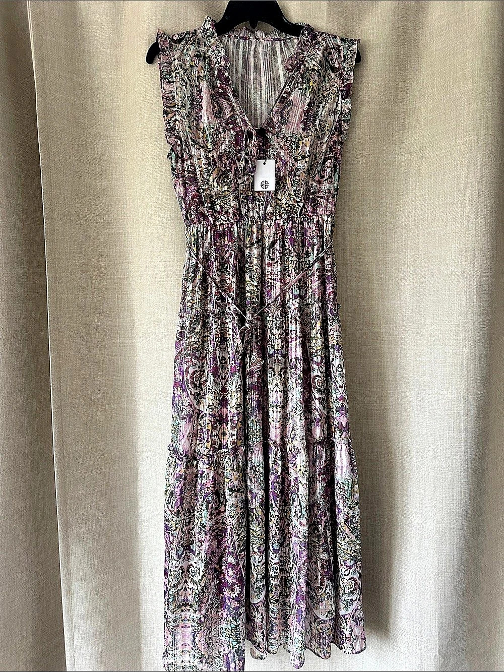 Socialite Floral Maxi Dress in Purple & Pink New Sz M